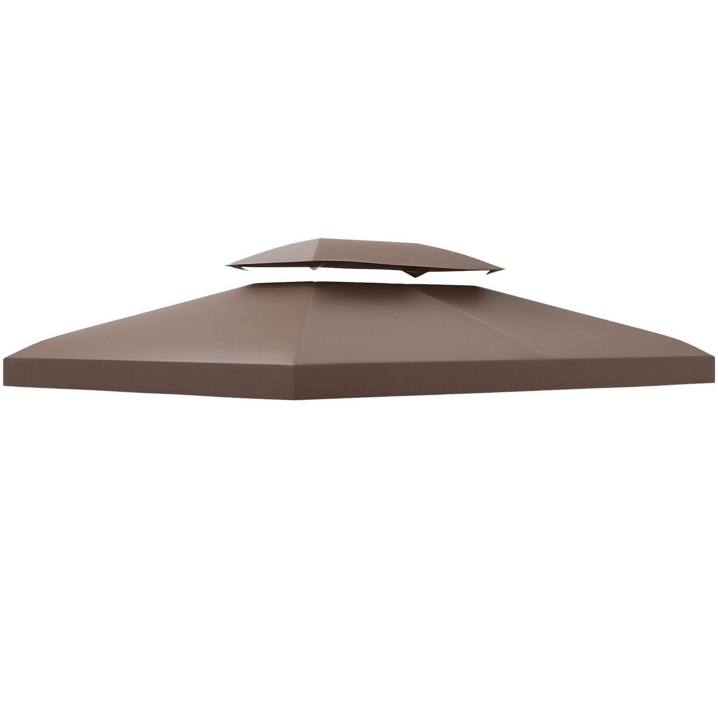 13' x 10' Gazebo Replacement Canopy, 2 Tier Top Roof Garden Pavilion UV Cover, Brown (TOP ONLY)