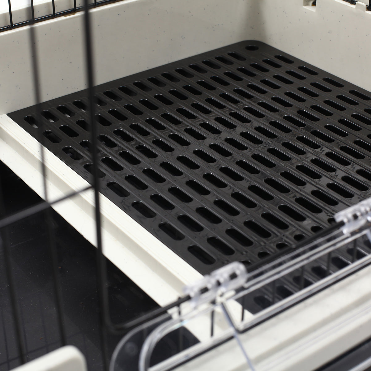 45"H Black 4-Level Guinea Pig Cage with Wheels & Ramp