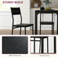 Dining Table Set for 2, 3 Piece Kitchen Table and Chairs with Metal Legs for Small Spaces, Black