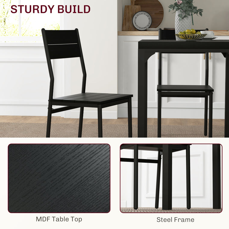 3-Piece Dining Table Set for 2 with Metal Legs
