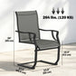 C Spring Motion Patio Chairs Set of 2 with Curved High Backrest, Armrest, All Weather Breathable Fabric, Metal Frame