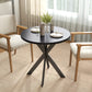 29" Dining Table, Contemporary Round Kitchen Table with Steel Legs, Black