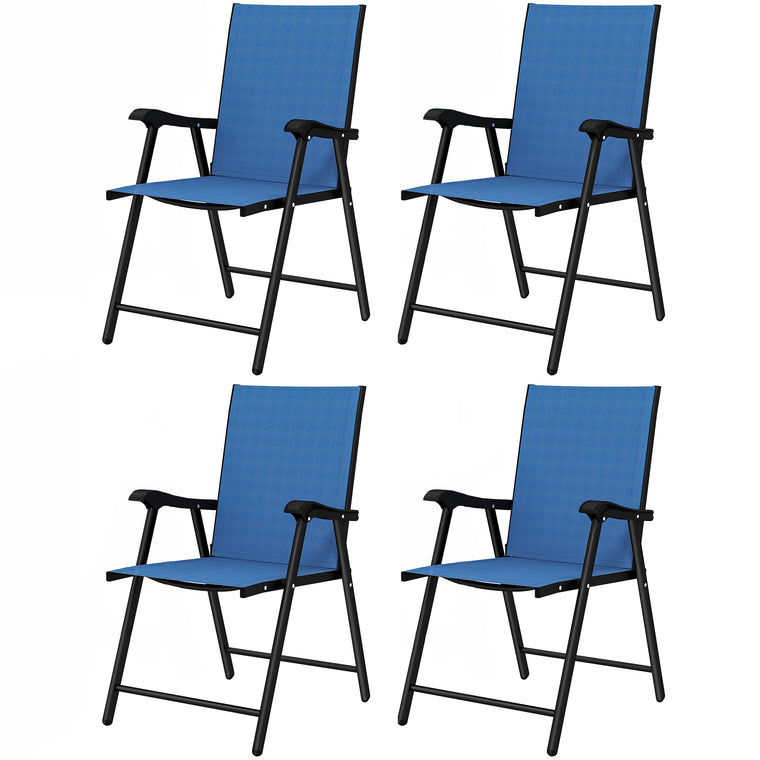 Folding High-Back Dining Chairs, Mesh Seat, Set of 4