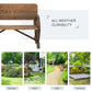 Wooden Wagon Wheel Bench Rustic Design 2 Seater Garden Outdoor Chair High Back Loveseat