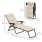 Foldable Lounge Chair, Reclining Patio Sun Lounger with 6-Position Adjustable Back, Black