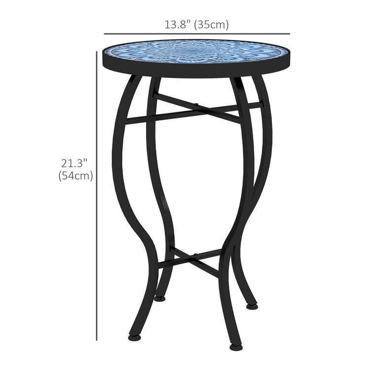 Round Bistro Coffee Table with Mosaic Top