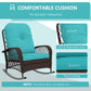 Outdoor Wicker Rattan Rocking Chair Patio Rocker with Thick Cushions for Garden Backyard Porch, Light Green