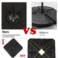 4 Pieces Umbrella Base Parasol Stand for Cantilever Umbrella Fill w/ Sand or Water Black