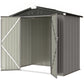 6.5' x 4' Metal Garden Shed with Lockable Doors - Light Grey