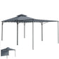 Patio Gazebo with Double Roof Outdoor Gazebo Canopy with Extendable Shade 126" x126" Dark Grey