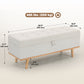 Storage Ottoman Bench, Foot Rest with Lift-Up Lid and Wood Legs, Linen Storage Chest for Living Room, Cream White