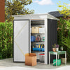 5' x 3' x 6' Steel Lean-To Shed with Shelves and Lock