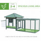 77" Chicken Coop Hen House Rabbit Hutch Poultry Cage Pen Outdoor Backyard with Nesting Box Run Green