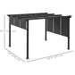 Metal Pergola, Outdoor Pergola with Retractable Canopy, for Garden, Patio, Backyard, Deck