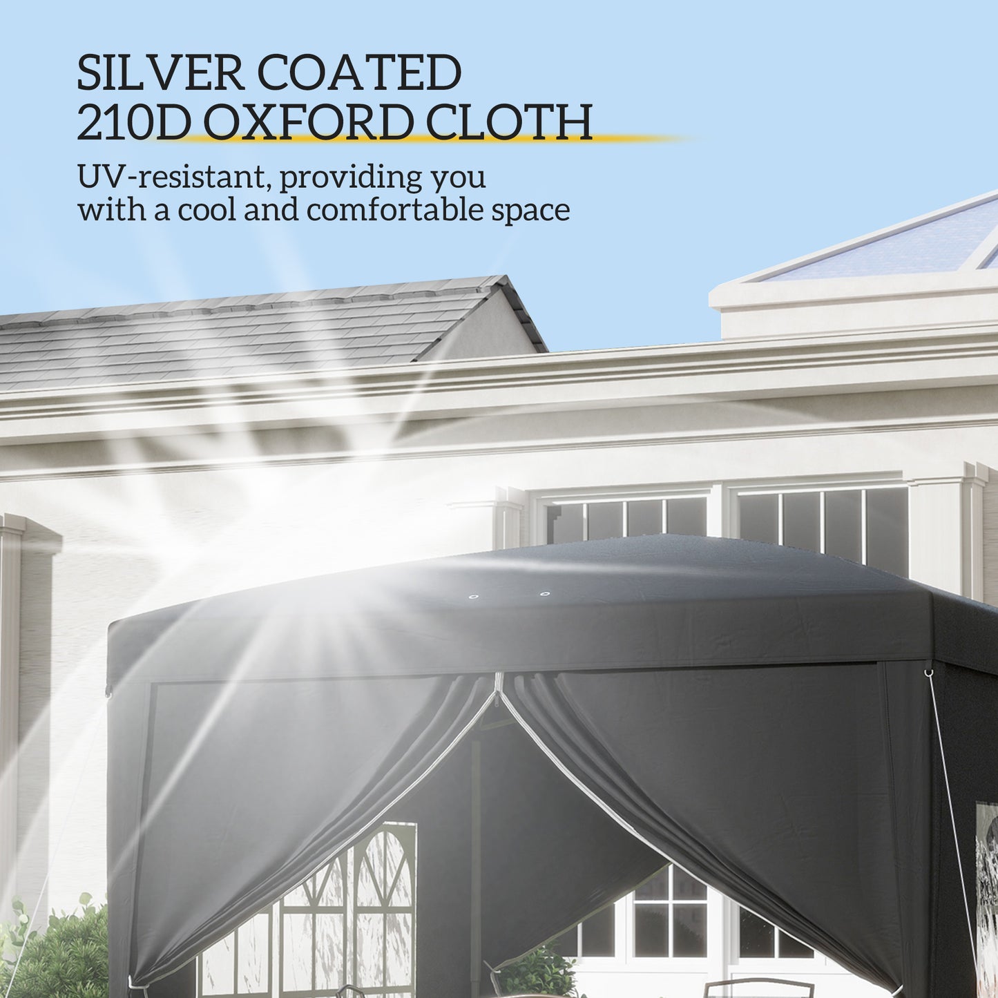 10'x10' Outdoor Pop Up Party Tent Wedding Gazebo Canopy with Carrying Bag (Black)