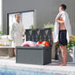70-Gallon Resin Deck Box with Handles - Dark Grey