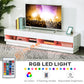 Lighted TV Stand for TVs up to 75", TV Cabinet with Storage for Living Room, High Gloss White