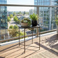 18" Outdoor Side Table with Removable Tray and Folding Legs, Indoor Outdoor for Balcony, Porch, Black