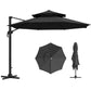 11ft Dark Grey Aluminum Cantilever Umbrella, Adjustable Angle