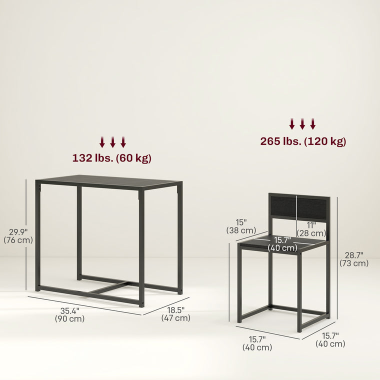 Industrial Dining Set for 2 - Black