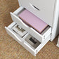 File Cabinet with 5 Drawer Wheels, 15.7" x 15.7" x 26.4", White