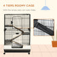 45"H Black 4-Level Guinea Pig Cage with Wheels & Ramp