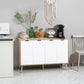 Modern Sideboard and Buffet, Dining Room Cabinet with Adjustable Shelves and 4 Doors, Natural