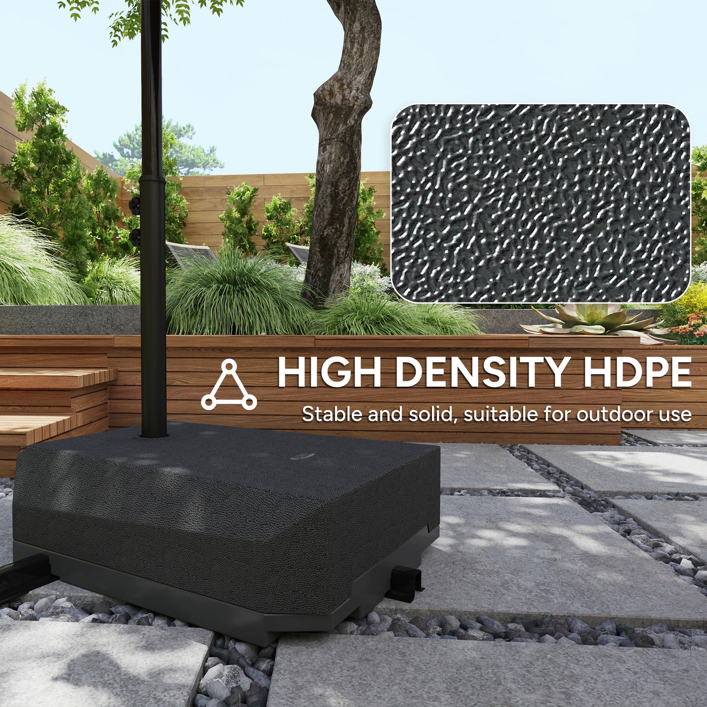 Umbrella Base Plastic Umbrella Stand for Cantilever Umbrella with Wheels, Heavy Duty Umbrella Stand, Water/Sand Filled