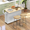 Kitchen Island on Wheels, Kitchen Cart with Drop Leaf, Drawers, White