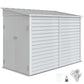 4.6' x 9' Steel Outdoor Storage Shed, Lean to Shed, Metal Tool House with Foundation Kit, Lockable Doors, Gloves and 2 Air Vents for Backyard, Patio, Lawn, White