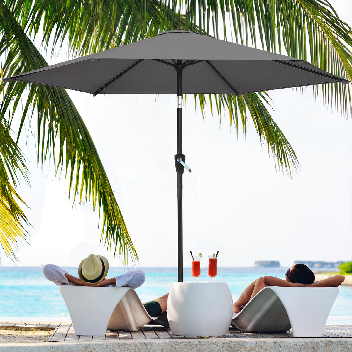 9' Outdoor Table Patio Umbrella with Tilt & UV Protection