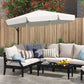 11 FT Cantilever Patio Umbrella Offset Parasol with Cross Base and 8 Ribs for Garden, Cream White