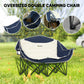 Portable Camp Chair, Double Camping Chair with Cup Holders and Carry Bag, Support 551 lbs, Navy Blue