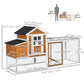 Chicken Run Waterproof Large Chicken Coop with Nesting Box for 2-4 Chickens, Orange and White