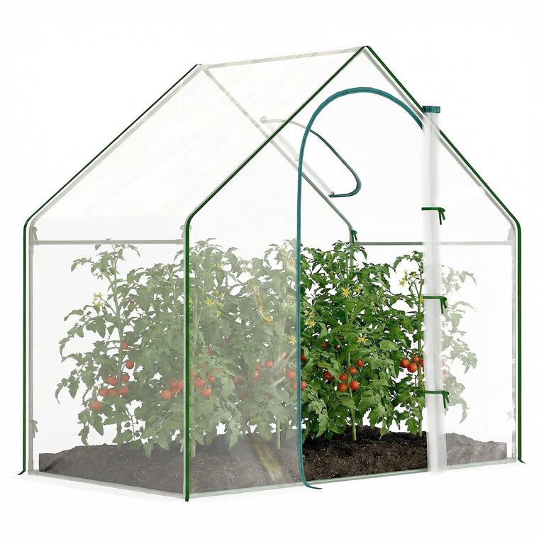6' x 3.3' x 5.5' Steel Greenhouse with Clear Plastic Cover