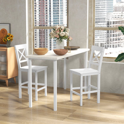 Solid Wood Counter Height Bar Stools Set of 2