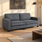 3-Seater Fabric Sofa with Cup Holders - Dark Grey