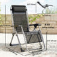 Reclining Zero Gravity Chair with Adjustable Backrest, Folding Garden Sun Lounger, Outdoor Recliner with Removable Cushion and Headrest, Dark Grey