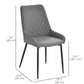 Tufted Upholstered Dining Chairs Set of 2 - Grey