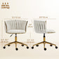 Woven Back Vanity Office Chair with Wheels - Cream White