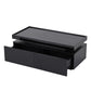 High-Gloss Coffee Table with App-Controlled LED Ambient Lighting, Functional Center Table for Living Room, 37.5" L x 17.5" W x 13.5" H, Black