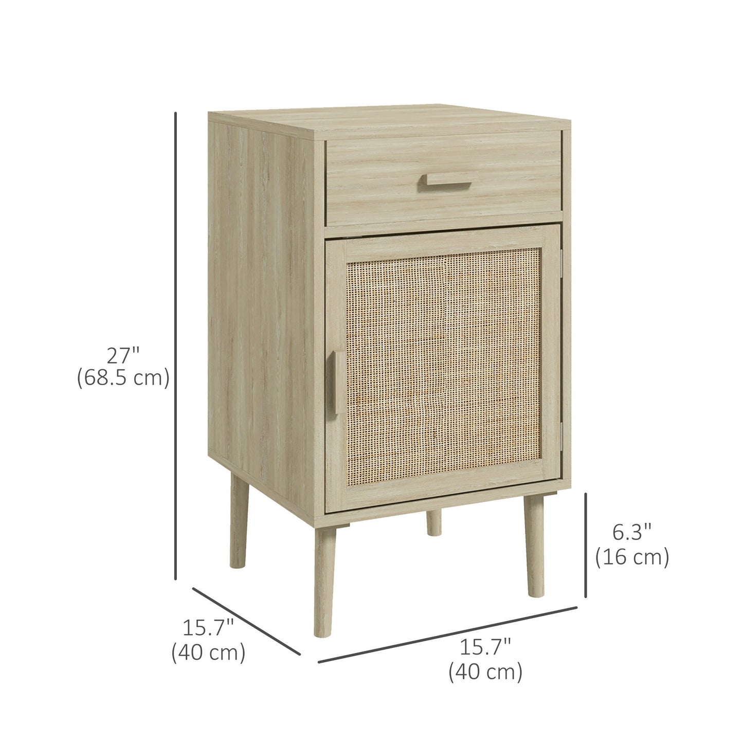 Boho Bedside Tables Set of 2-Oak