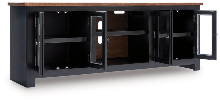 Wildenauer - Brown / Black - XL TV Stand With Fireplace Option - Forward Furniture