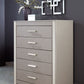 Surancha - Gray - Five Drawer Wide Chest