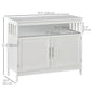 Wooden Sideboard Buffet with Open Shelf - White