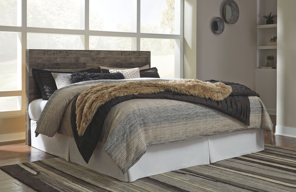 Derekson - King Panel Headboard with Bolt on Bed Frame - Multi Gray