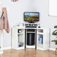 35" L-Shaped Computer Desk with Monitor Stand - White
