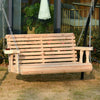 2 Seater Porch Swing Wooden Patio Swing Chair Seat with Cup Holder and Chains Outdoor Swing Bench for Garden Yard, Natural