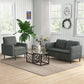 53" Two-Seater Sofa with Steel Legs - Dark Grey