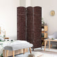6ft Folding Room Divider, 3 Panel Wall Partition with Wooden Frame for Bedroom, Home Office, Brown